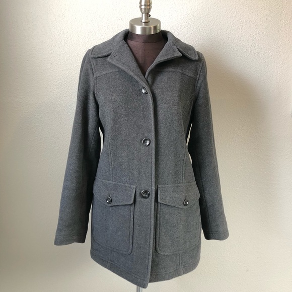 L.L. Bean Jackets & Blazers - LL Bean Gray Women’s Wool 3 Button Coat Small